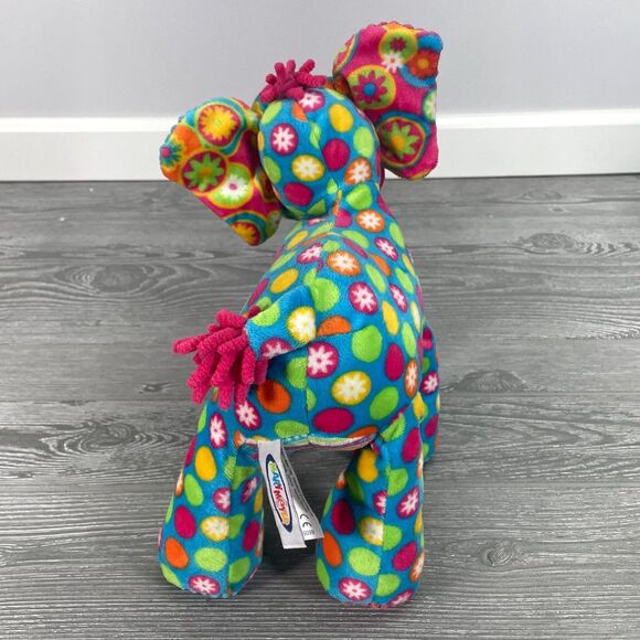 Mary Meyer Pizzaz Elephant Plush Pink Blue Stuffed Animal Corduroy Polka Dots - Picture 7 of 12
